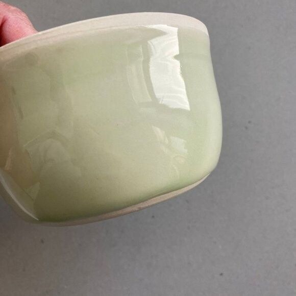 Mid Century Modern Light Green and Teal Ceramic Bowl with Lid - Picture 6 of 7